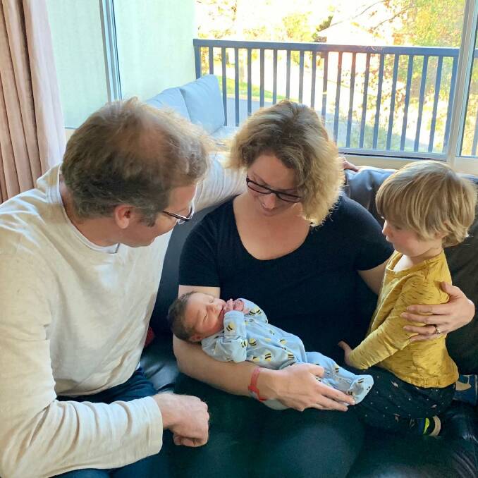 Member for Canberra Alicia Payne with husband Ben, son Paul and daughter Elena. Picture: Facebook