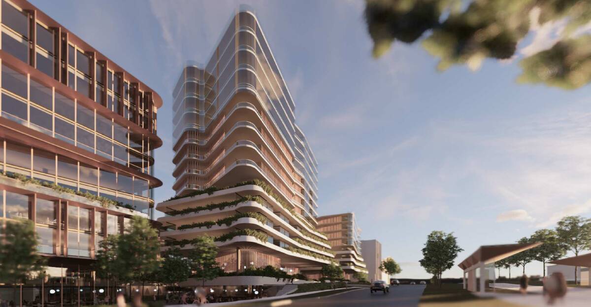 An artist's impression of the proposal as it will front Northbourne Avenue. Picture: Art Group/Stewart Architecture