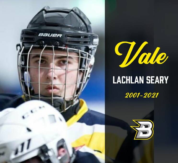 Lachlan Seary, 19, was a rising talent for ice hockey team CBR Brave. Picture: Facebook/Canberra Brave