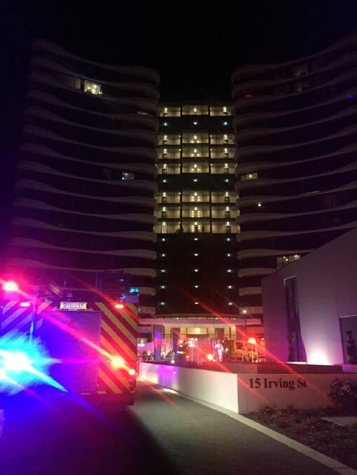 Residents were evacuated due to a fire in a lift on Monday night. Picture: Supplied.