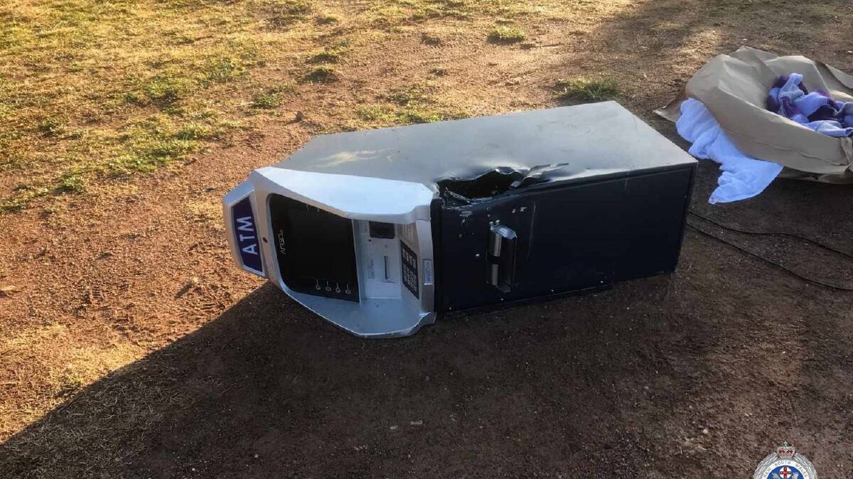 Two men stole an ATM from a Queanbeyan store which was later found burnt in Wright. Picture: Monaro Police District
