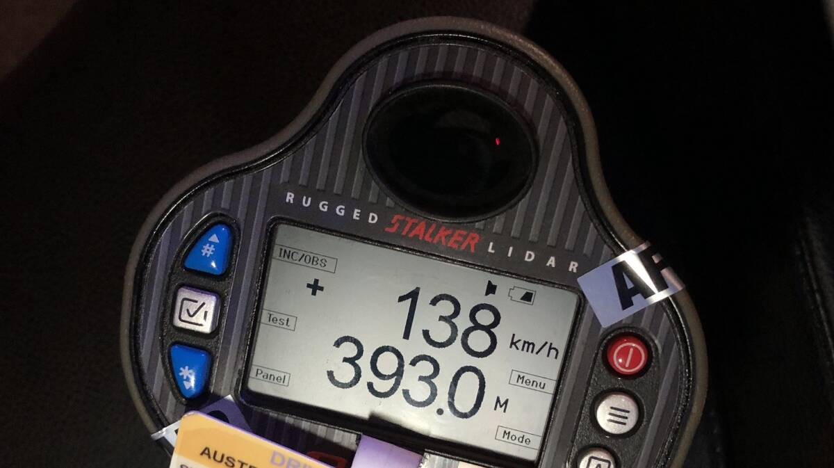 ACT Policing pulled over a Casey man on Saturday who was going 58km/h over the limit. Picture: ACT Policing