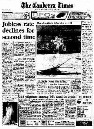 The front page of The Canberra Times on July 12, 1991.