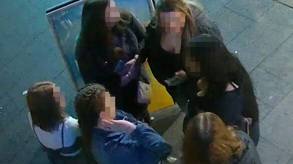 CCTV images of women gathered outside Kokomo's nightclub on Saturday, July 18. Picture: ACT Policing 