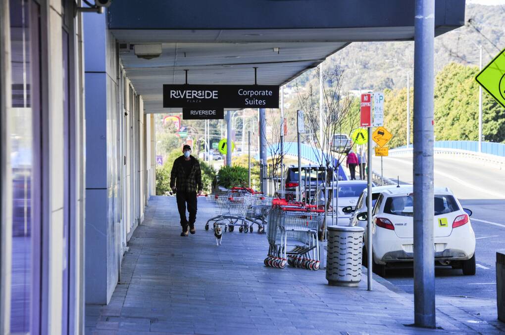 The streets of Queanbeyan are mostly empty due to the COVID-19 lockdown. Picture: Dion Georgopoulos