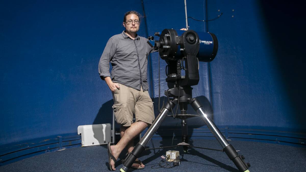 Australian National University astrophysicist Dr Brad Tucker, who has been using observatories remotely during the lockdown. Picture: Keegan Carroll