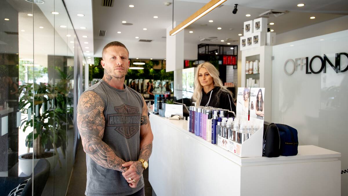 Off London hair salon co-owners Luke Whittle and Annalise Gocevski want more clarity from the government after restrictions were enforced and then relaxed. Picture: Elesa Kurtz