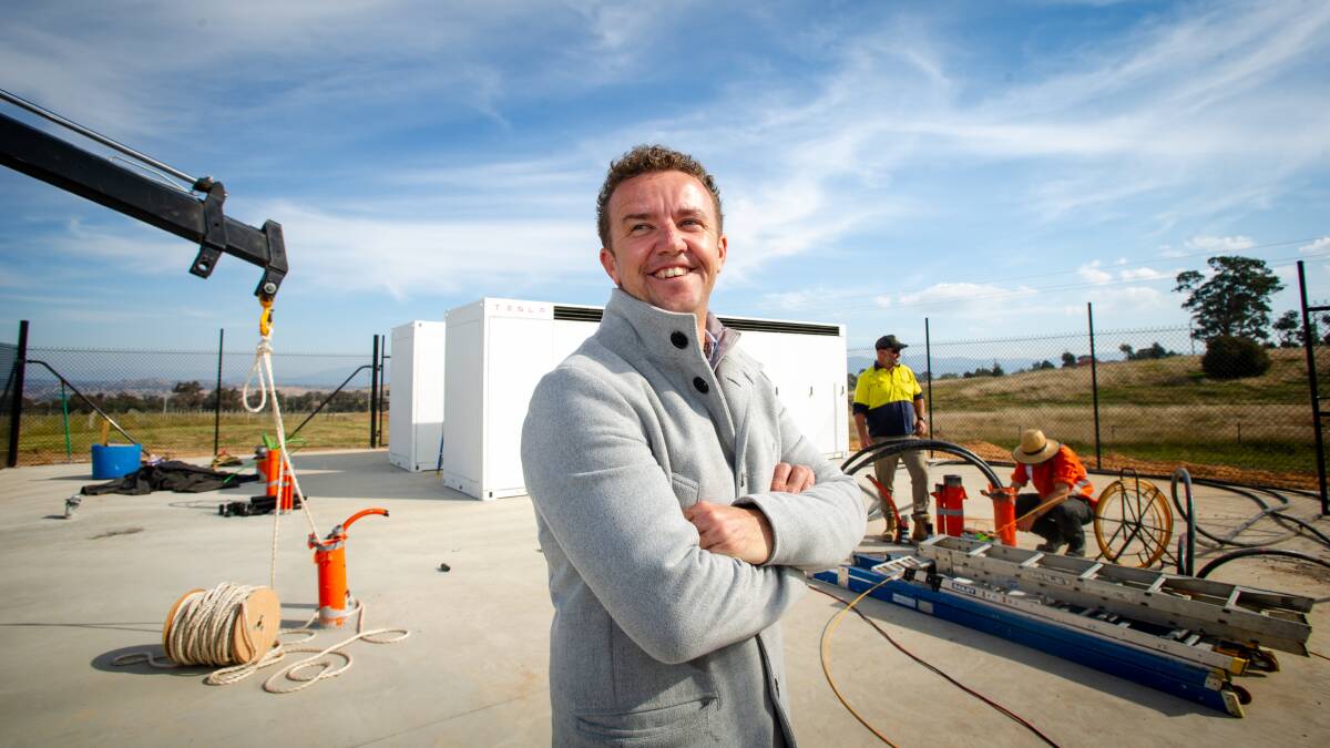 Elvin Group managing director Sam Blackadder on the site of the country's largest commercially provided battery storage system. Picture: Elesa Kurtz