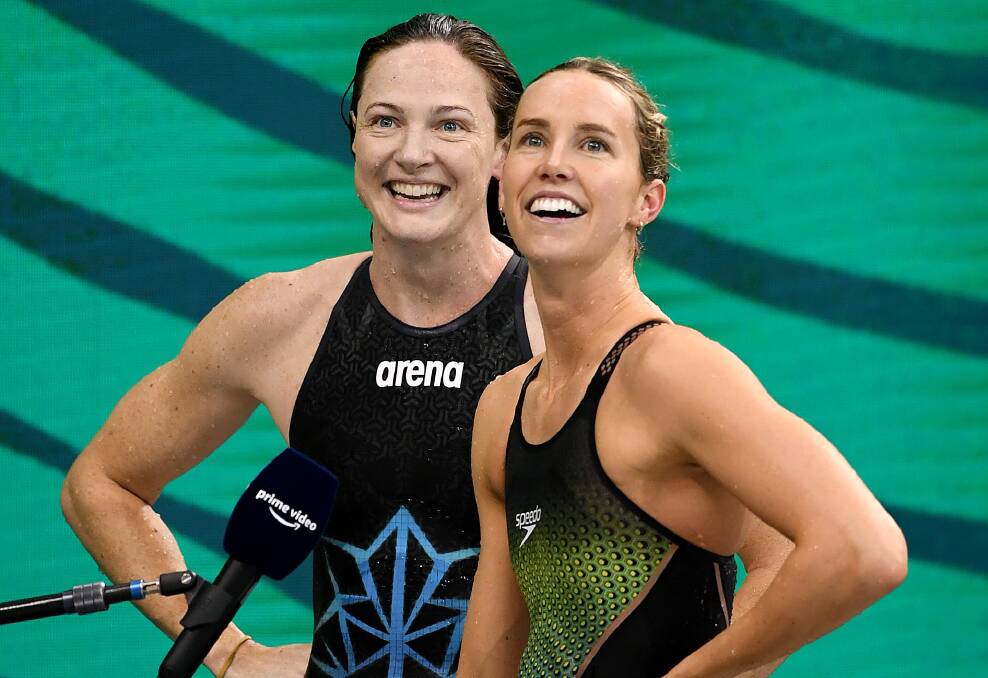 Australian swimmers Cate Campbell and Emma McKeon. Picture: AAP