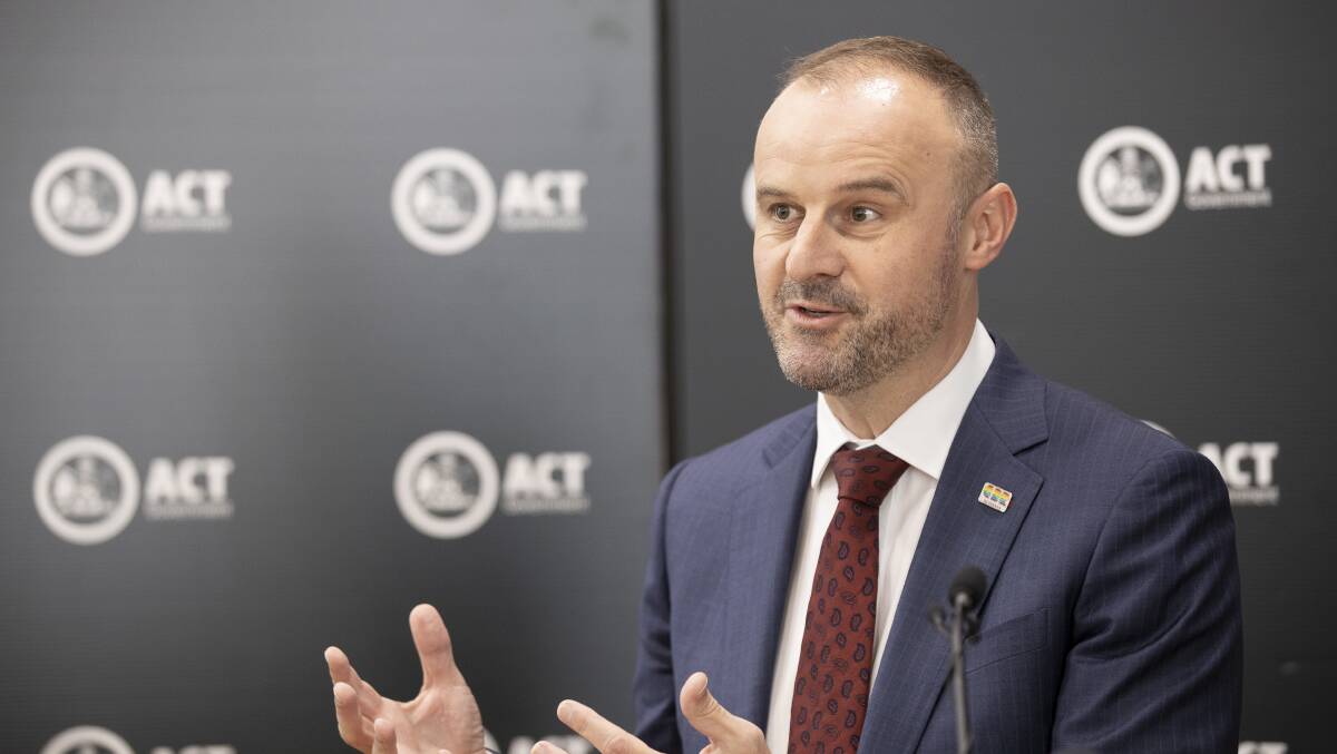 ACT Chief Minister Andrew Barr, who said Canberrans won't be fined straight away for breaching social distancing rules. Picture: Sitthixay Ditthavong