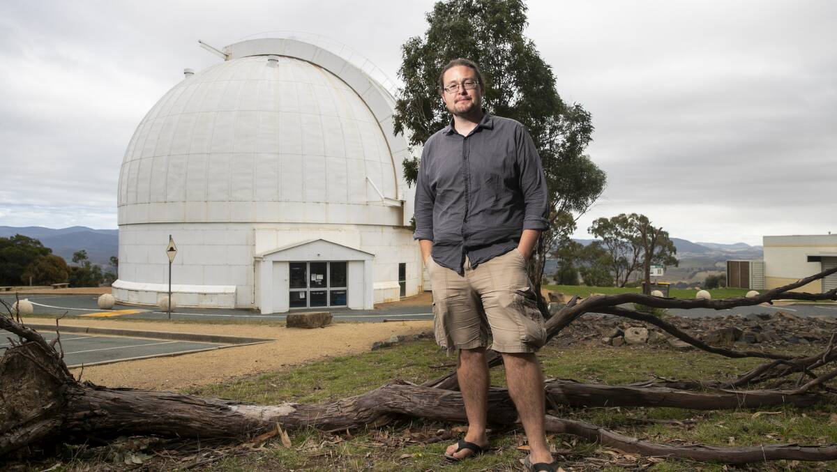 ANU astronomer Dr Brad Tucker at the Mount Stromlo Observatory. Picture: Keegan Carroll 