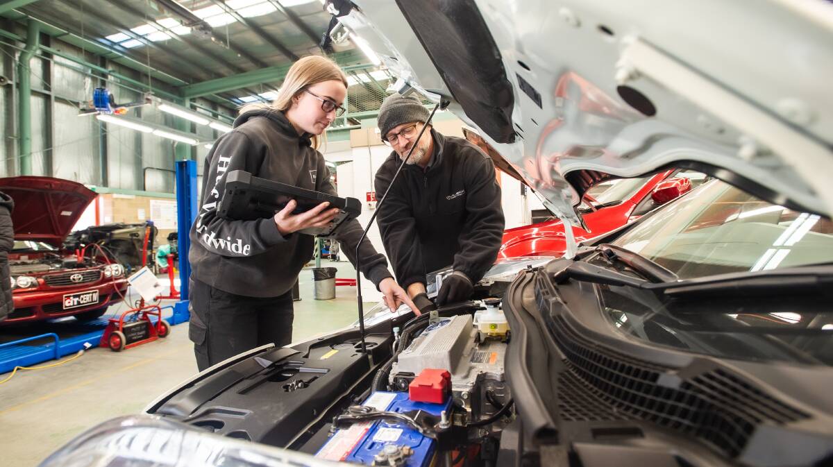 There has been a growing number of apprentices aiming to become mechanics of electric vehicles. Picture: Karleen Minney