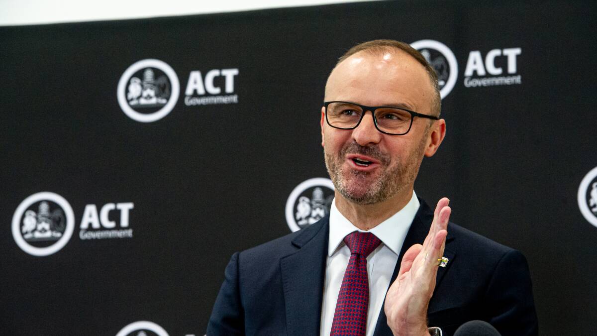 Chief Minister Andrew Barr says there was not expected to be an initial rush of homes signing up to the sustainable household scheme. Picture: Elesa Kurtz