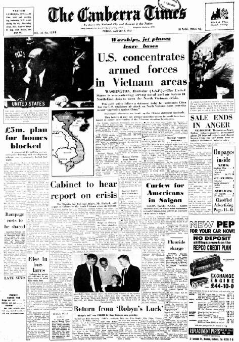 The front page on this day in 1964.