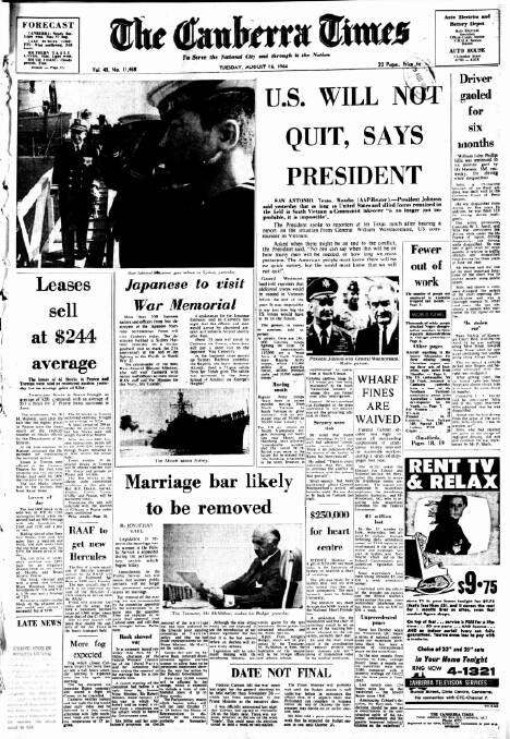 The front page on this day in 1966.