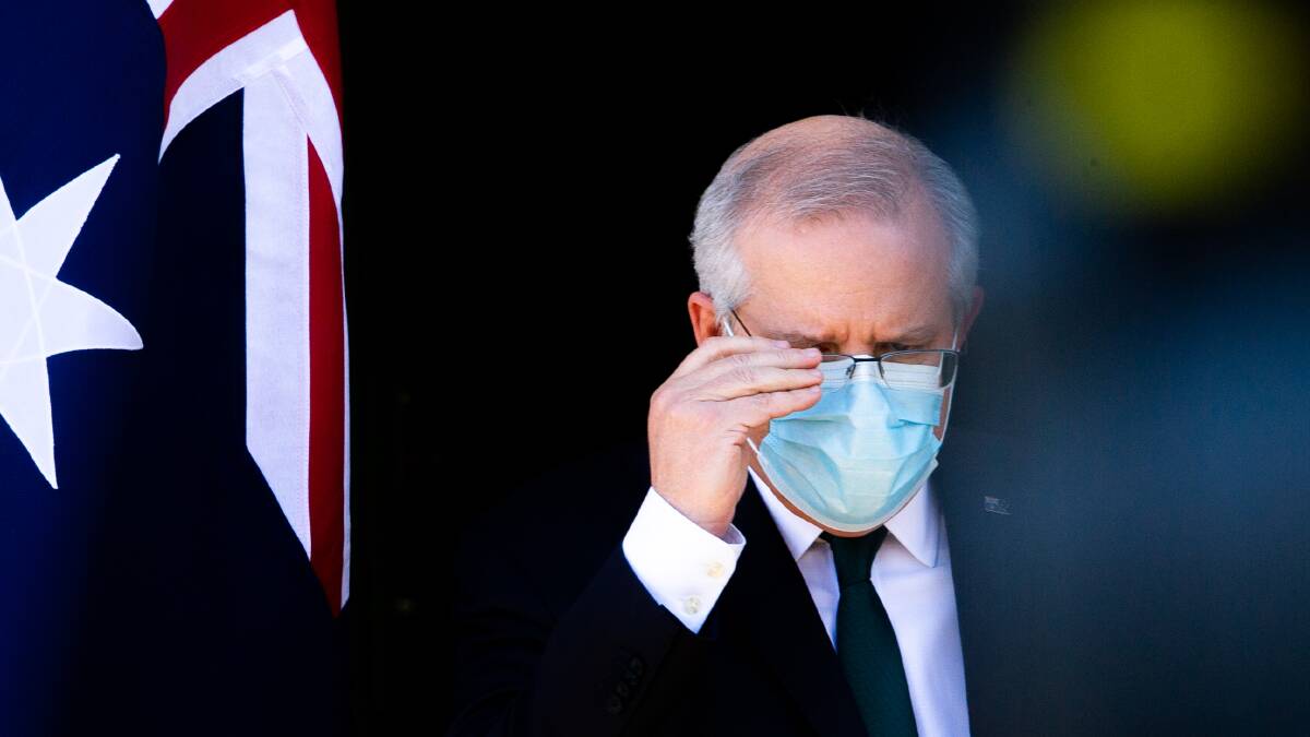 Prime Minister Scott Morrison often claims credit for effective handling of the pandemic. Picture: Elesa Kurtz 