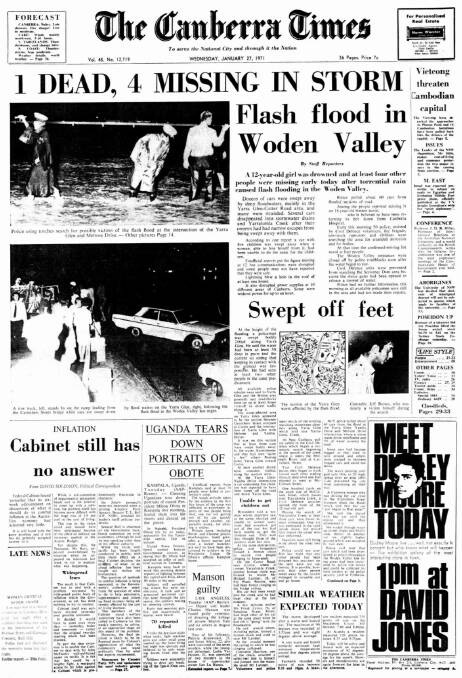 The front page of The Canberra Times from January 27, 1971.