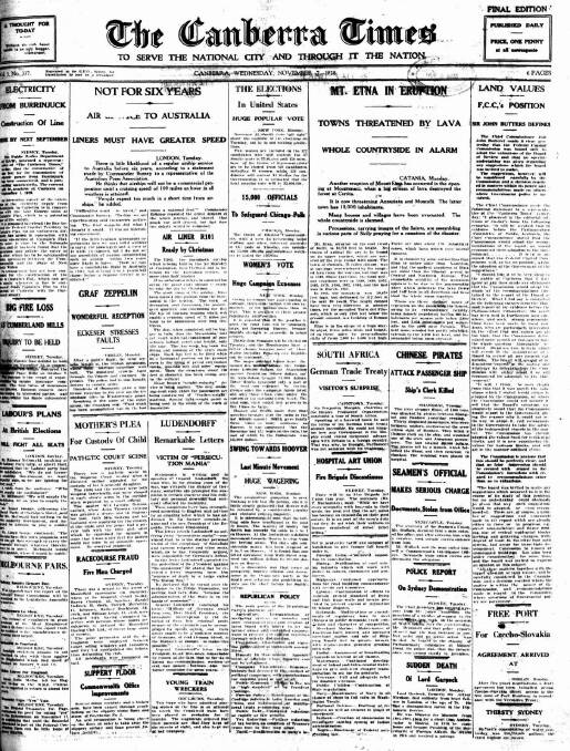 Times Past: November 7, 1928