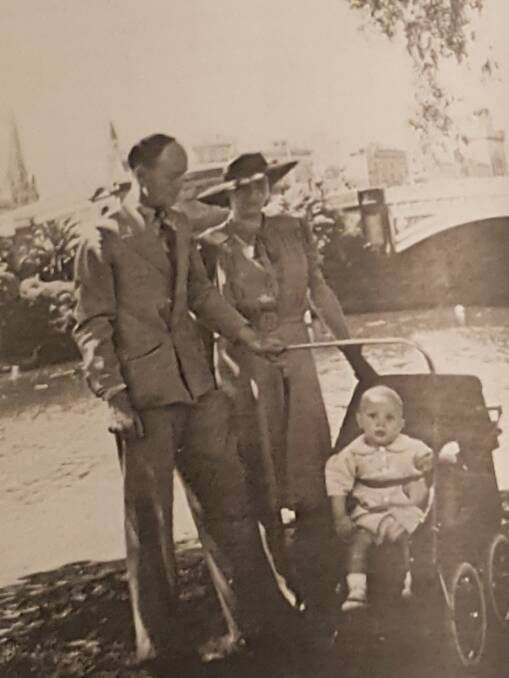 A family photo showing Bob Hitchcock, wife Olive and son Bob, now 81.