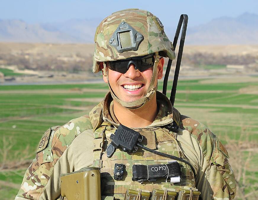 Oscar Comandari during deployment. Picture: Supplied 