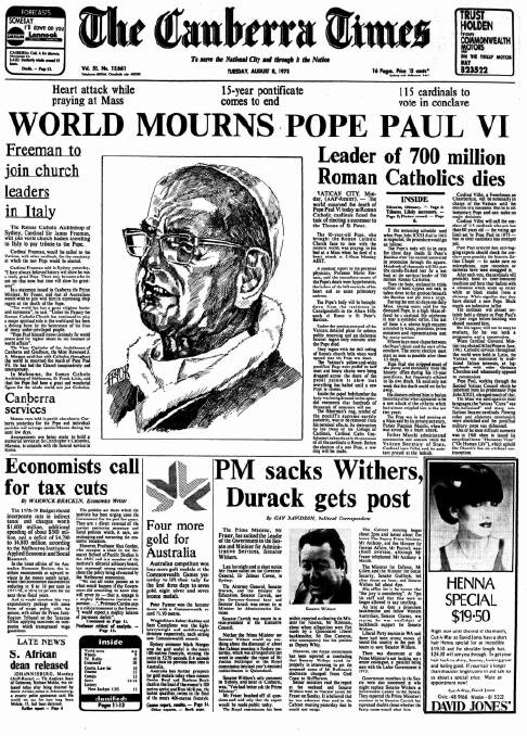 The front page on this day in 1978.