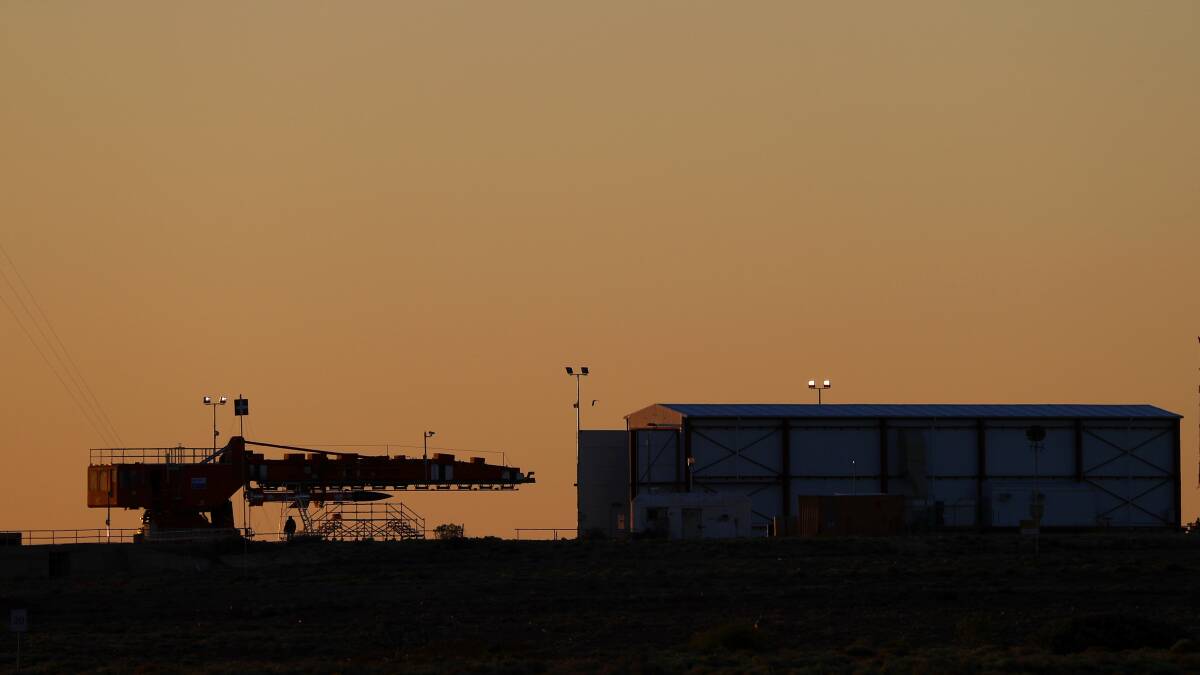 The test rocket mounted to the launcher for the HIFiRE4 Hypersonic test from Woomera. Picture: Department of Defence 