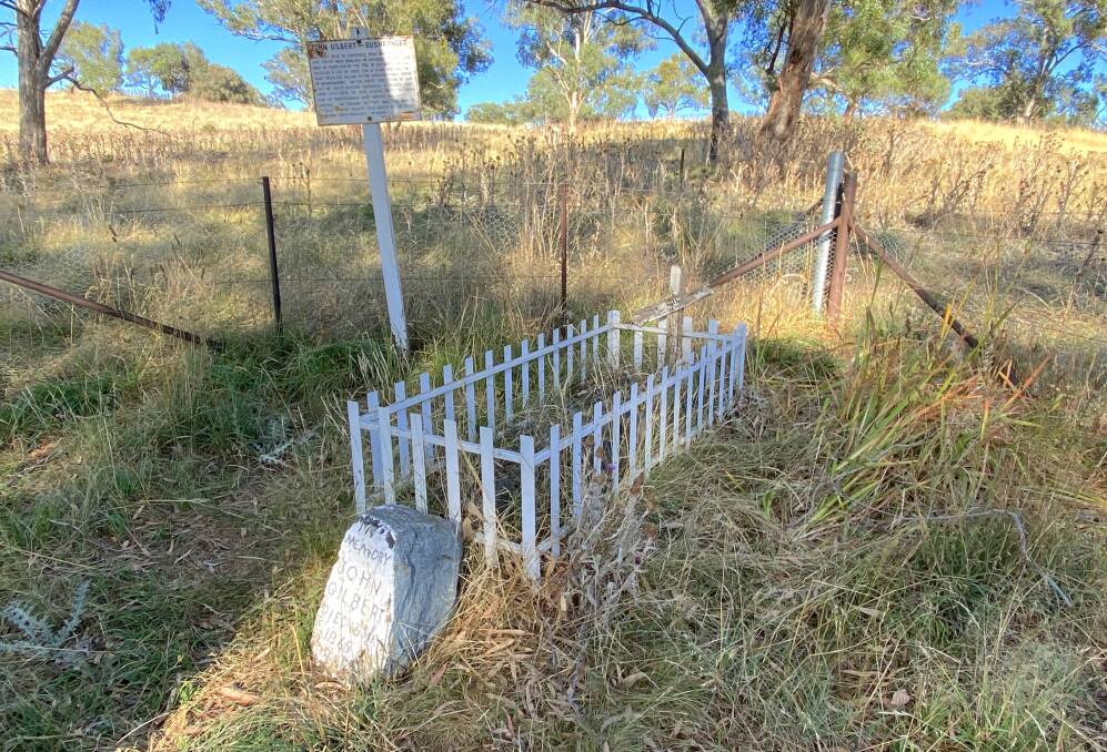 John Gilbert's grave near Binalong as it looks today. Picture by Tim the Yowie Man
