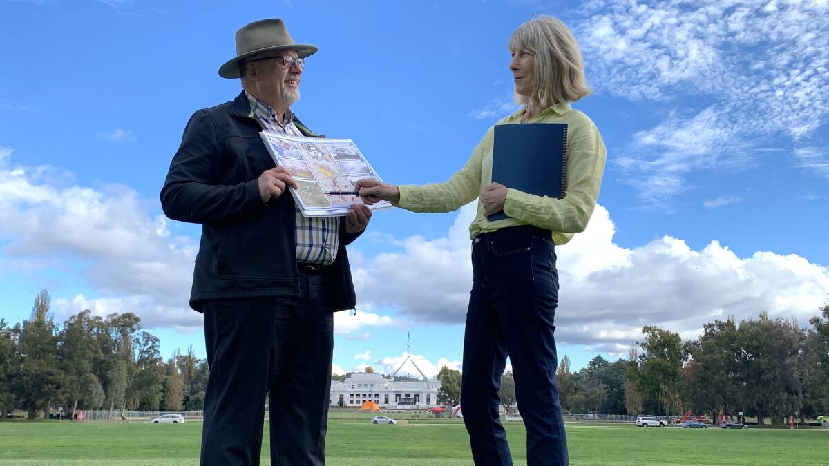 History buffs Tony Maple and Susan O'Leary have solved the mystery of where Ewen's plane crashed on May 9, 1927. Picture: Tim the Yowie Man