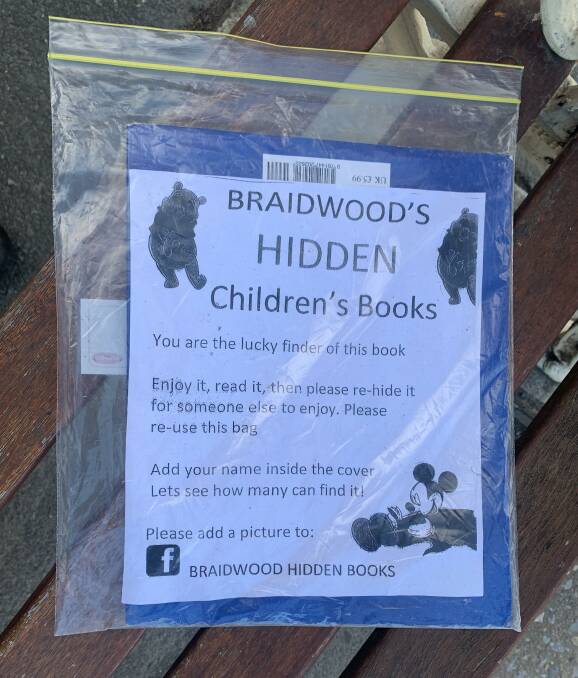 Around town, you'll find free books hidden to delight local and visiting children. Picture: Tim the Yowie Man