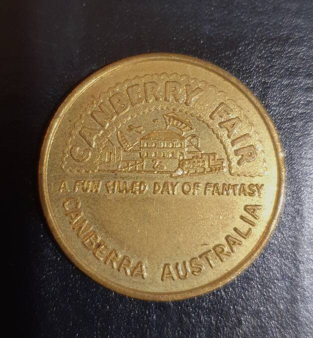 Darren Bailey's Canberry Fair token in near-mint condition. Picture: Darren Baile