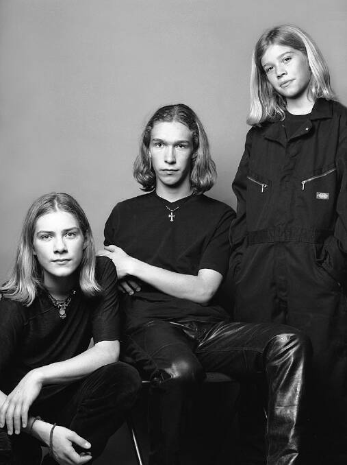 Taylor, Isaac and Zac Hanson at the height of their fame in 1997. Picture: Getty Images
