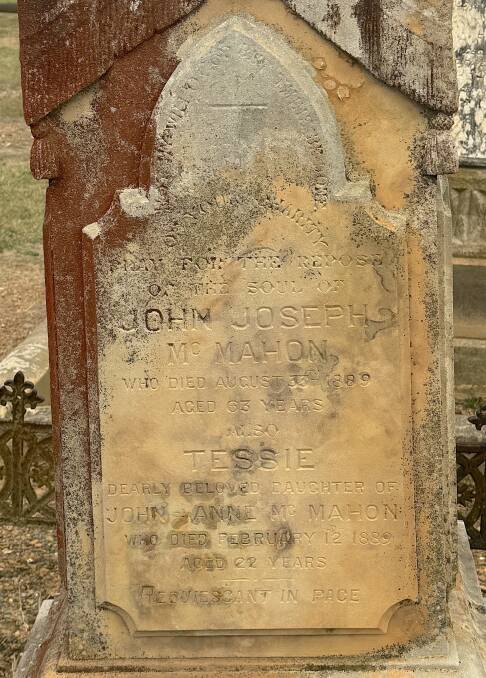 The final resting place of Jack McMahon, the Royal Hotel's first publican, at Bungendore Cemetery. Picture by Tim the Yowie Man