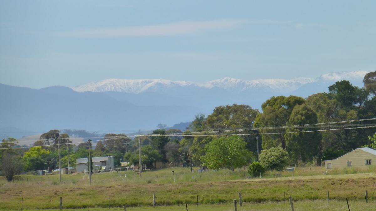 Once winter sets in, cyclists on the Tumbarumba to Rosewood Rail Trail will be able to enjoy views like this one towards the Snowy Mountains. Picture: Supplied