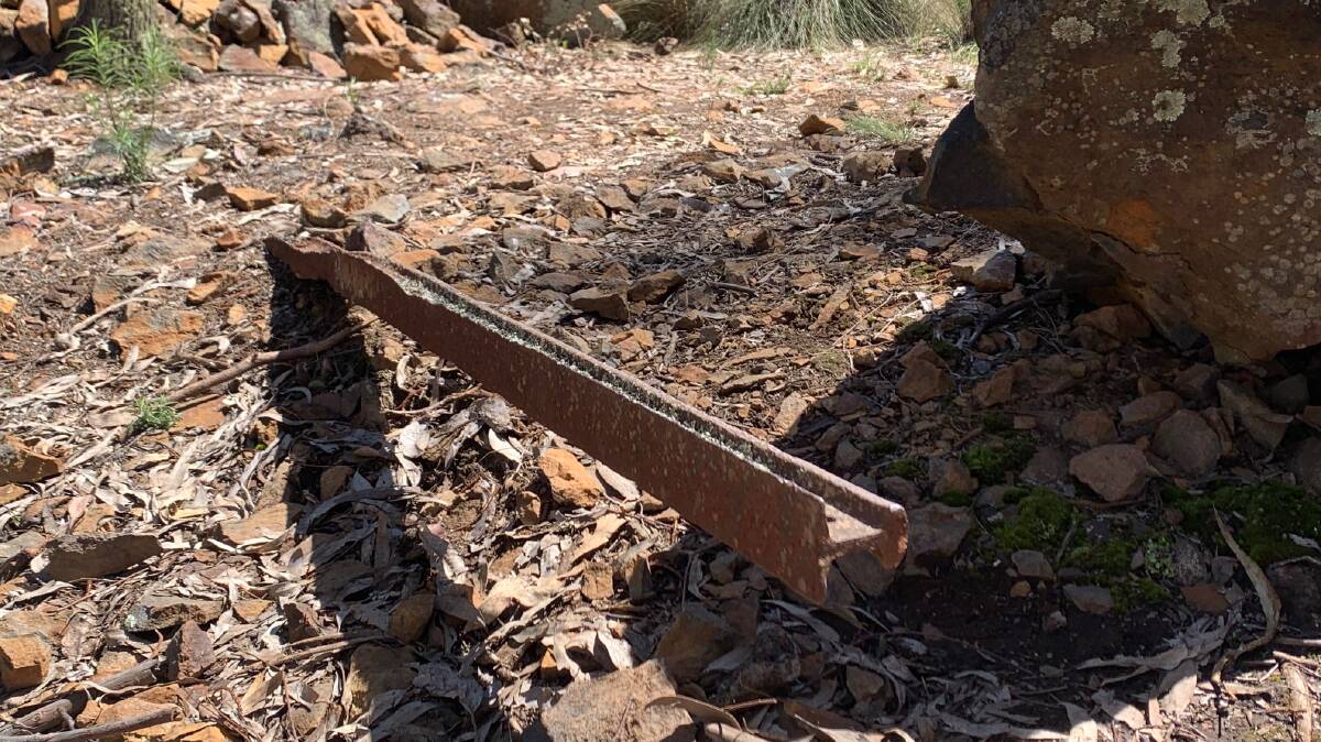 A remnant of the tramway that was used to haul rock from the upper Ainslie quarry down the hill towards the crusher. Picture by Tim the Yowie Man