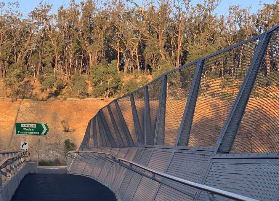 The wonky bridge in Aranda is not a mistake. Picture: Tim the Yowie Man