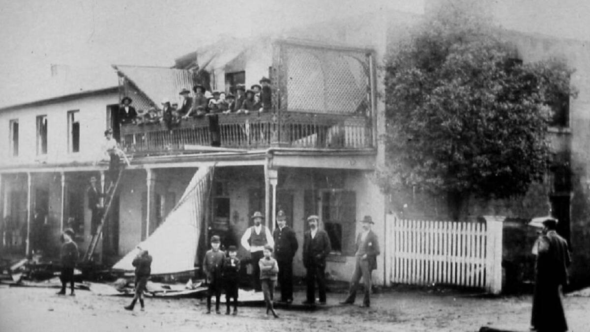 In 1891 the hotel's roof was badly damaged by a cyclone. Picture courtesy of Yass & District Historical Society