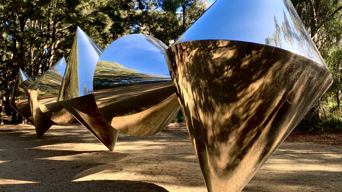 Bert Flugelman's "Cones" in the Sculpture Garden at the National Gallery of Australia. Picture: Tim the Yowie Man