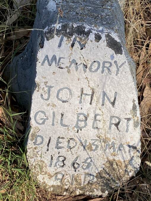 John Gilbert's headstone as it looks today. Picture by Tim the Yowie Man
