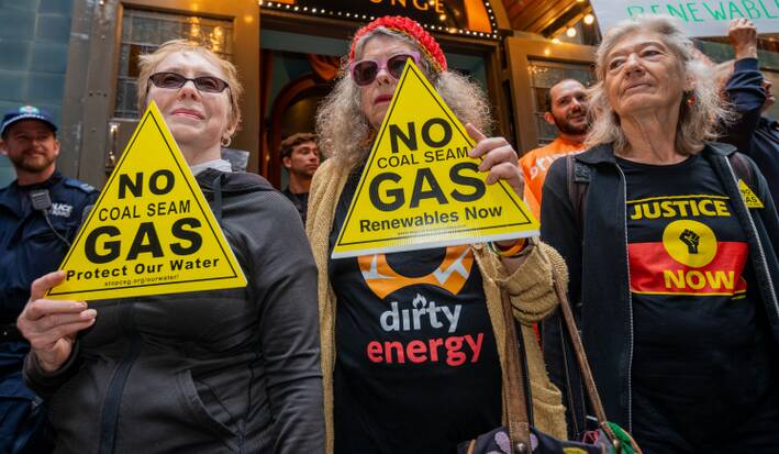 Demonstrators protest against Australian coal seam gas projects. Picture Shutterstock