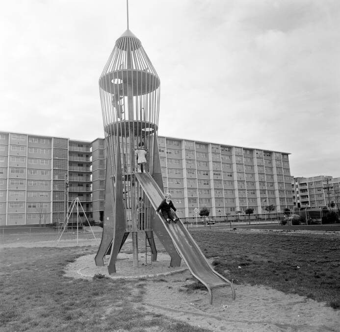 A rocket playground in Melbourne, 1967. Picture: NAA A1200, L63966