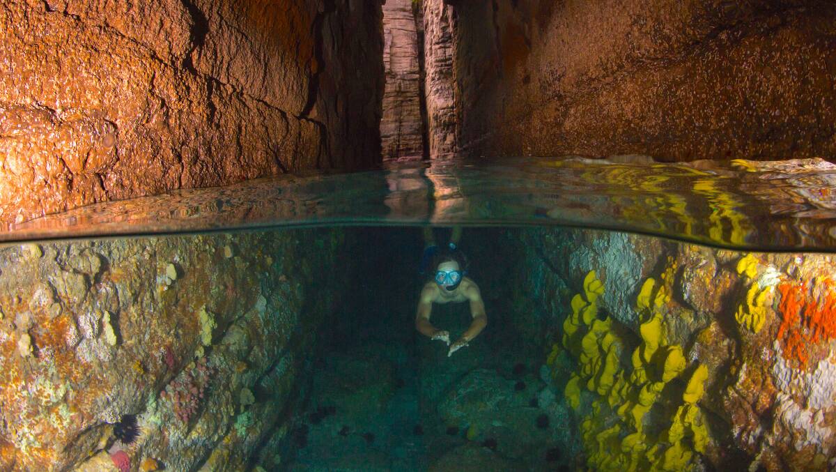 The ultimate summer adventure: snorkelling in sea caves. Picture: Supplied