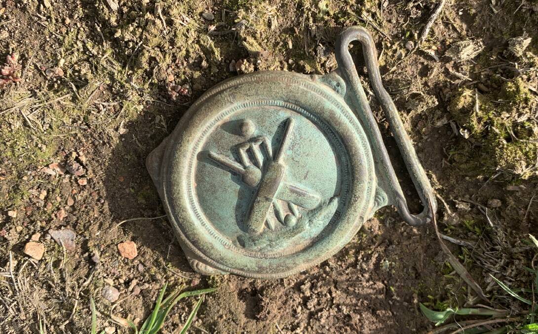 The cricket buckle, dated to the mid-1860s. Tim the Yowie Man
