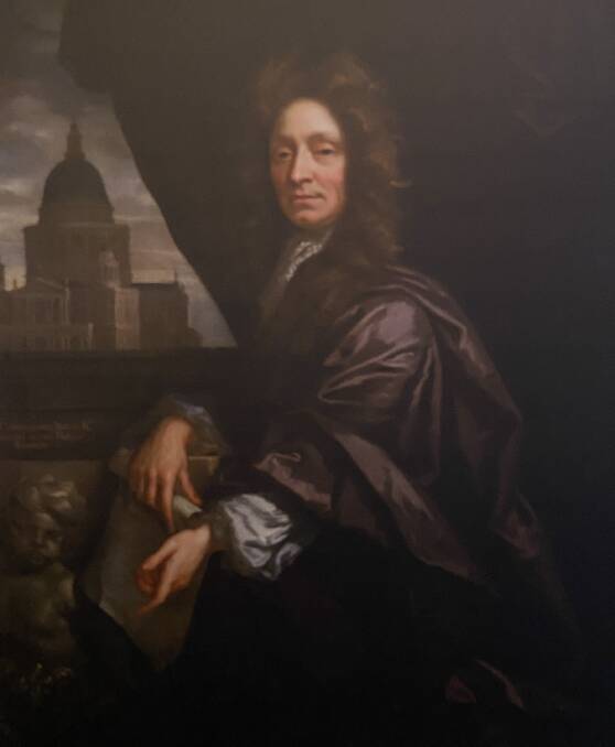 Wren's portrait on display at St Paul's Cathedral in London. Picture by Tim the Yowie Man