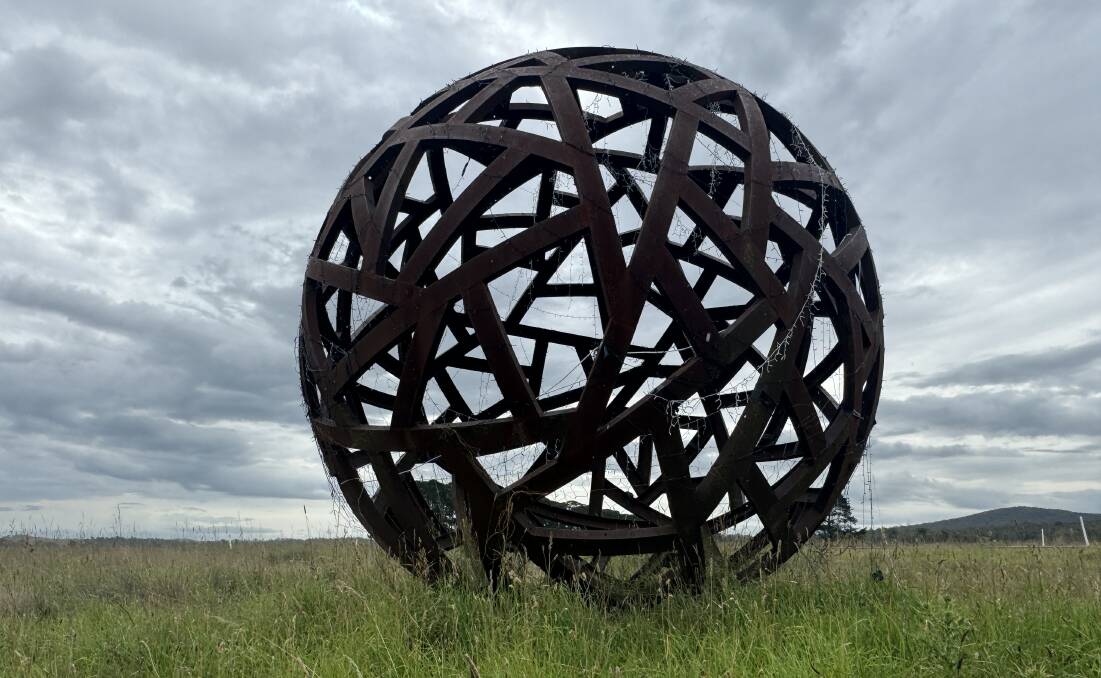 The sculpture is primarily made from recycled steel beams from the construction of the Skitube in the 1980s. Picture by Tim the Yowie Man