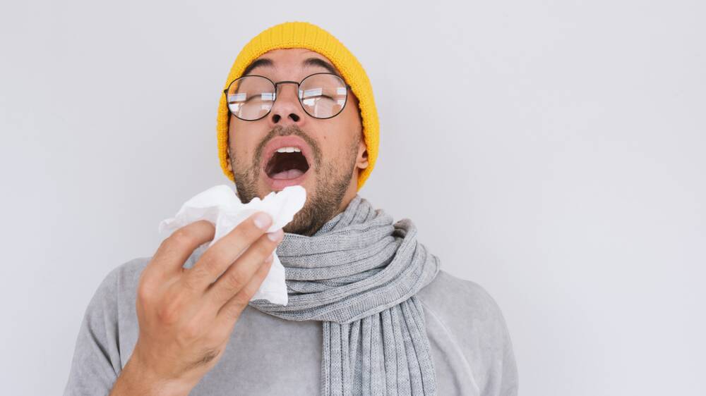 A hefty sneeze can expel air at 160km/h. Picture: Shutterstock