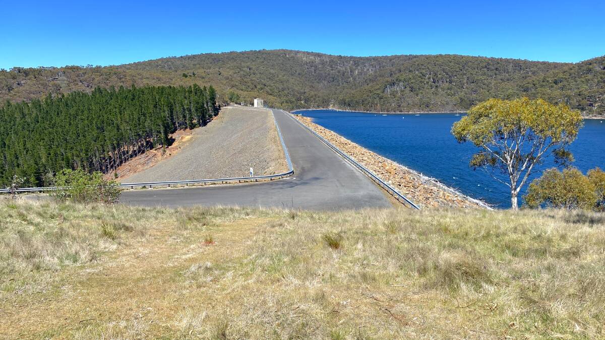 A view from the location of the former Eucumbene Tea House towards the Eucumbene Dam Wall. Picture by Tim the Yowie Man