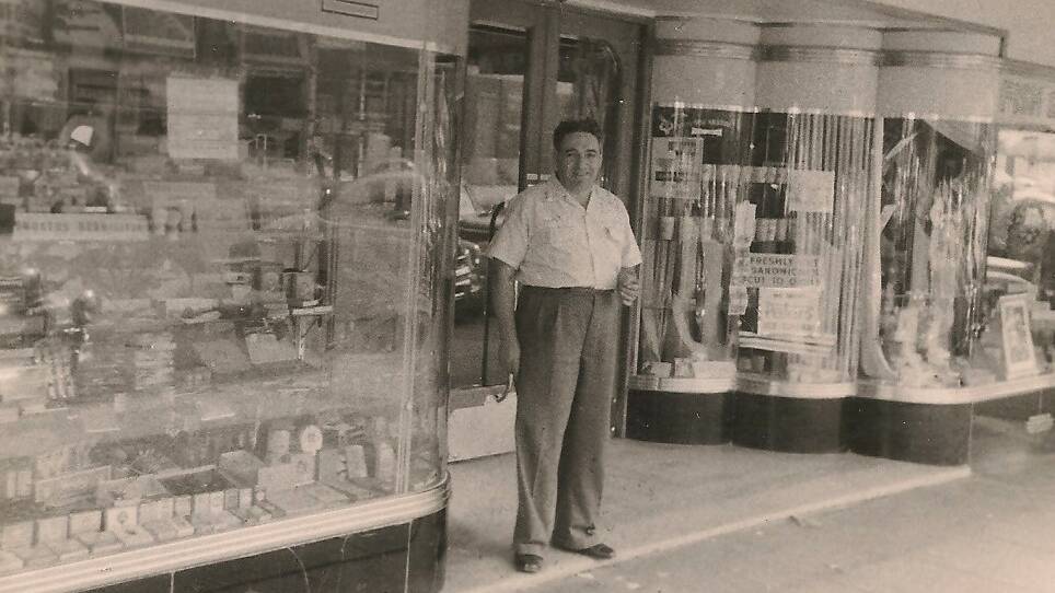 Jack Castrission outside the Niagara Café in the 1950s. Picture: Peter Castrission
