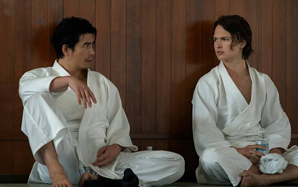 Hideaki Ito (Miyamoto) and Ansel Elgort (Jake Adelstein) in Tokyo Vice. Picture: Paramount+