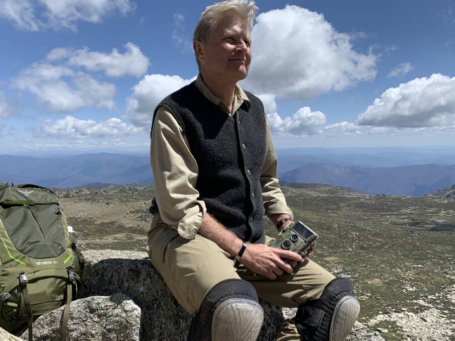 Eric Warrant contemplates the future of the Bogong moth on the western slopes of Mt Kosciuszko, where many moths migrate to aestivate each summer. Picture: Tim the Yowie Man