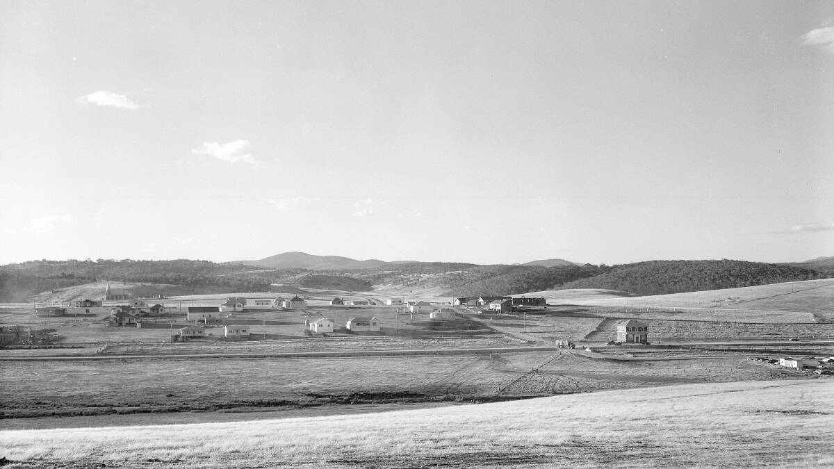 The CBC Bank arrives at a very desolate new Adaminaby in 1957. Picture courtesy of Snowy Mountains Authority/Snowy Hydro